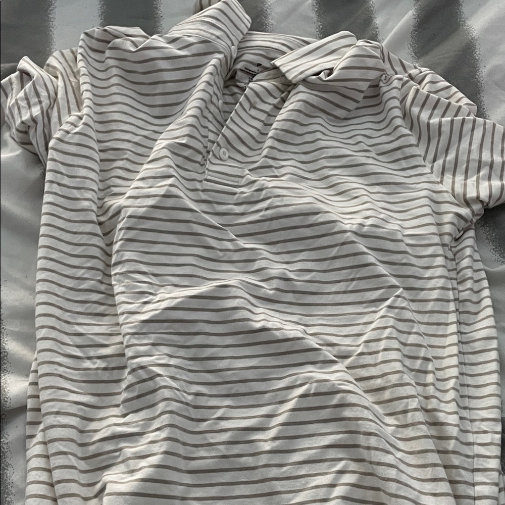 Men’s Fabletics Small polo white and brown